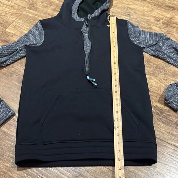 Ivivva black cozy panel neck hoodie grey sleeves - Picture 9 of 11